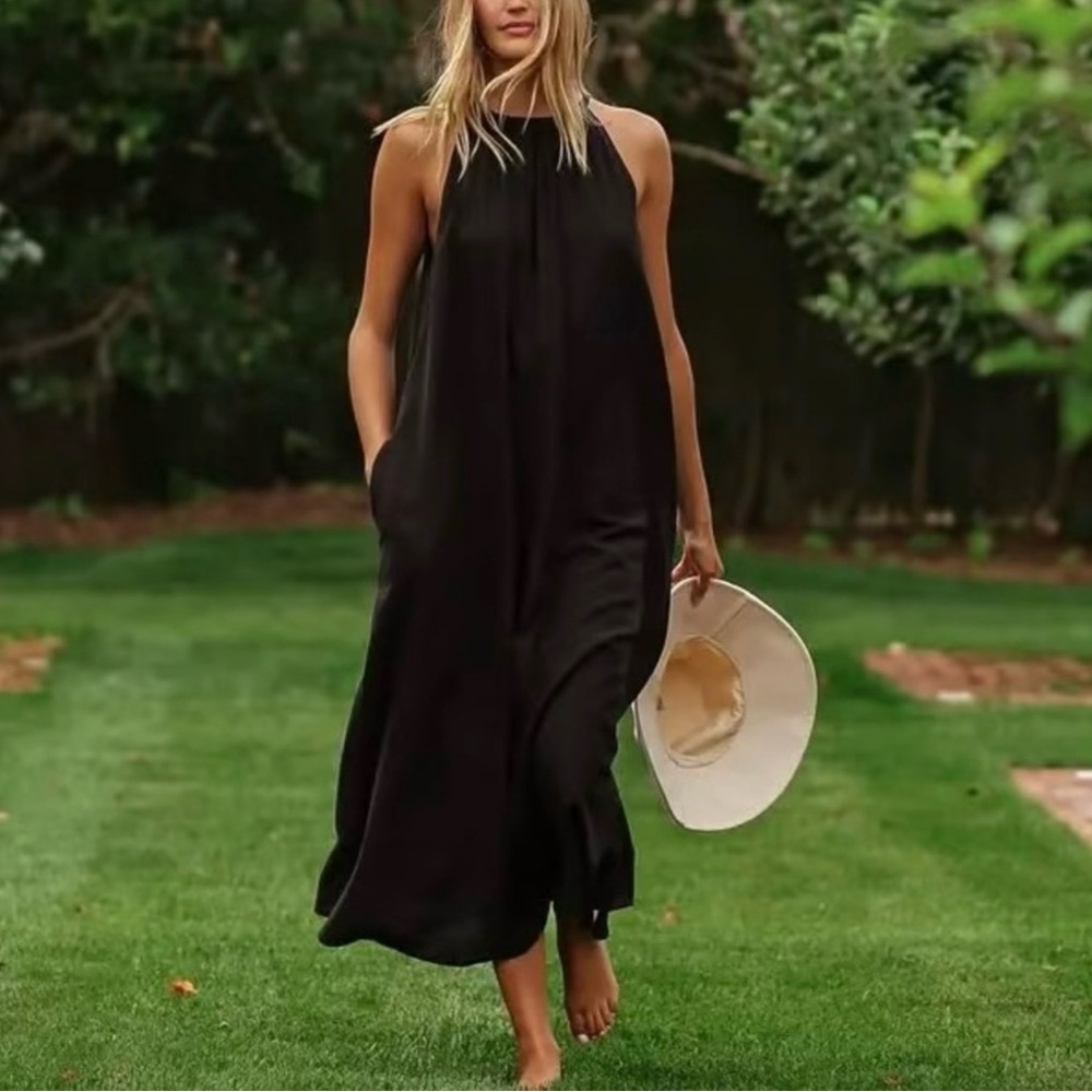 Jenni Kayne Black Maxi Halter Dress